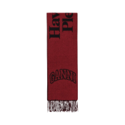 (W) Ganni Narrow Please Recycled Muffler Red