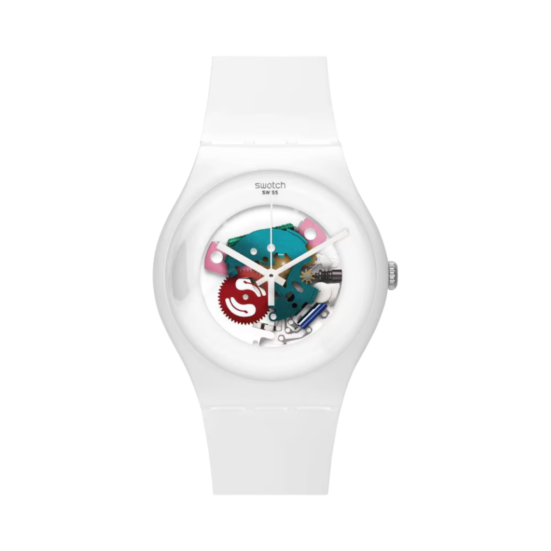 스와치 화이트 래커드 쿼츠 화이트(Swatch White Lacquered Quartz White)
