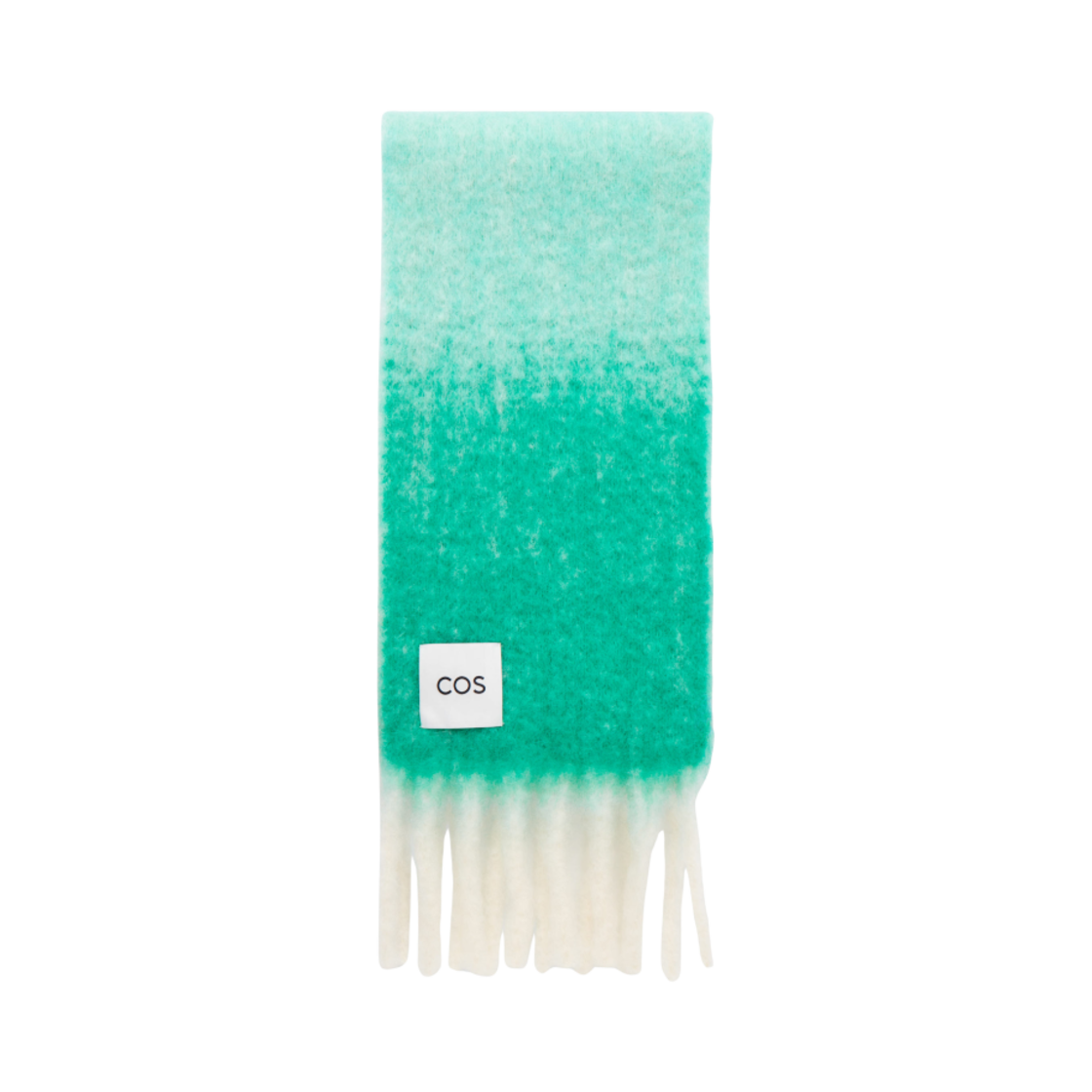 코스 프린지 브러쉬드 모헤어 머플러 그린 아이보리(COS Fringe Brushed Mohair Muffler Green Ivory)