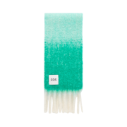 COS Fringe Brushed Mohair Muffler Green Ivory