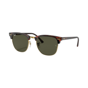 Ray-Ban Clubmaster Classic Polished Tortoise On Gold Frame Green Classic G-15 Lenses