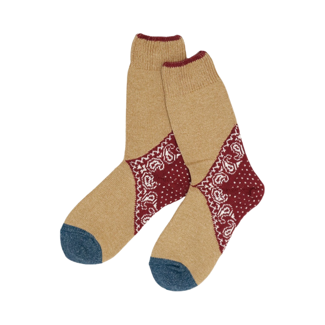 EK-553/XSC Kapital 96 Heel Paisley Bandana Socks Red