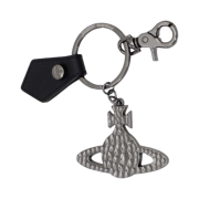 Vivienne Westwood Hammered Orb Keyring Gunmetal Black
