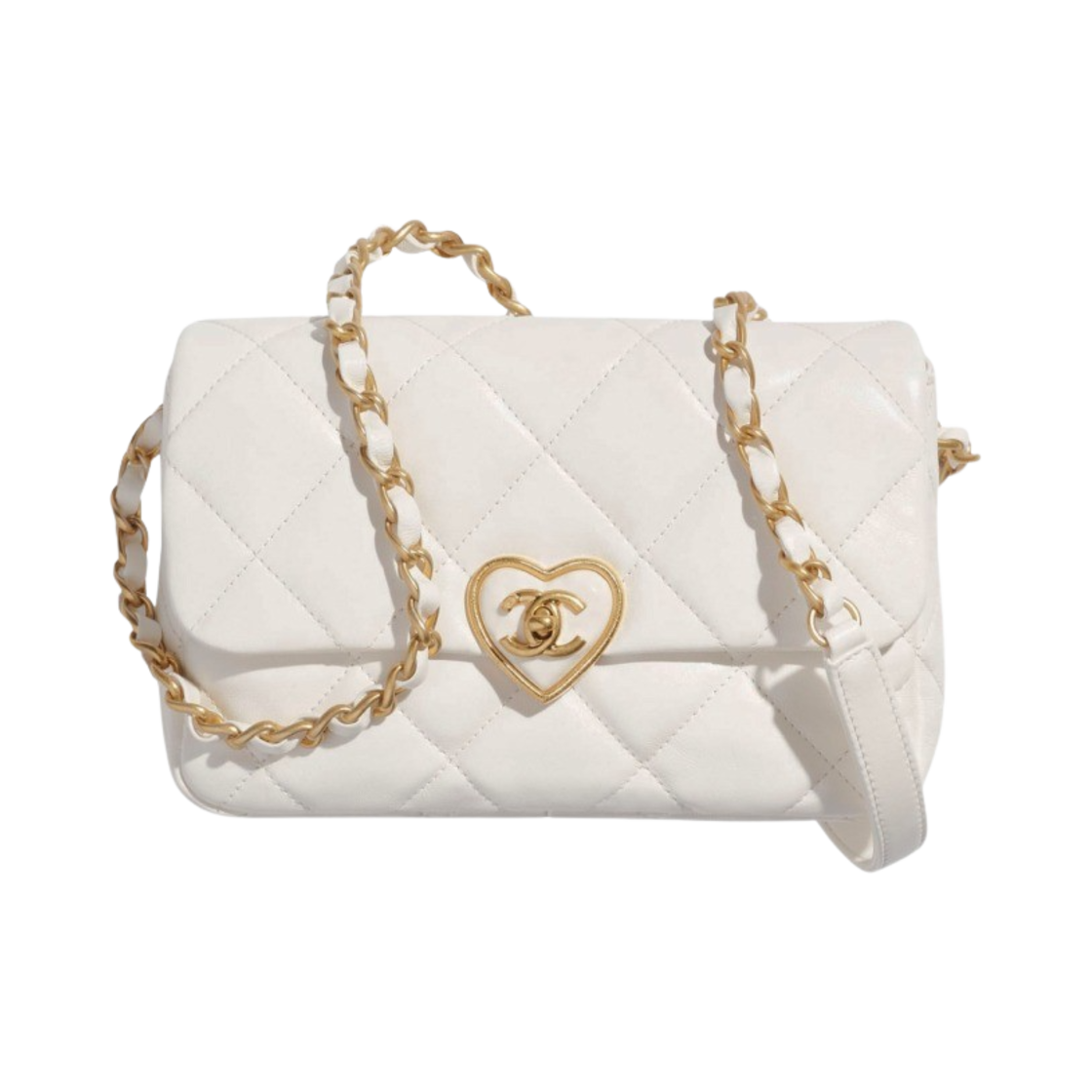 샤넬 스몰 플랩백 램스킨 플렉시 & 골드 메탈 화이트(Chanel Small Flap Bag Lambskin Plexi & Gold White) - 1