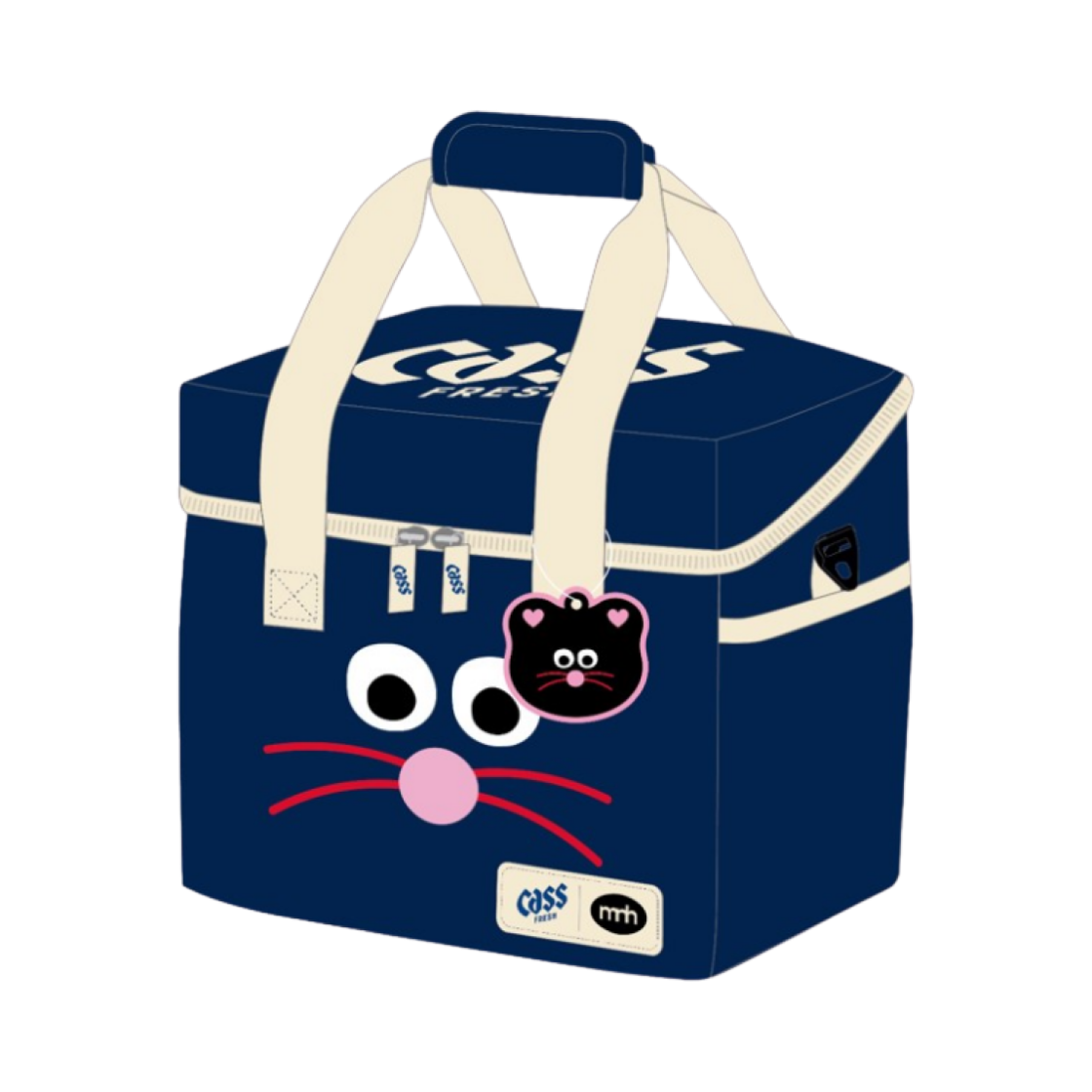 모남희 x 카스 후레쉬 쿨러백 네이비(Monamhee x Cass Fresh Cooler Bag Navy)