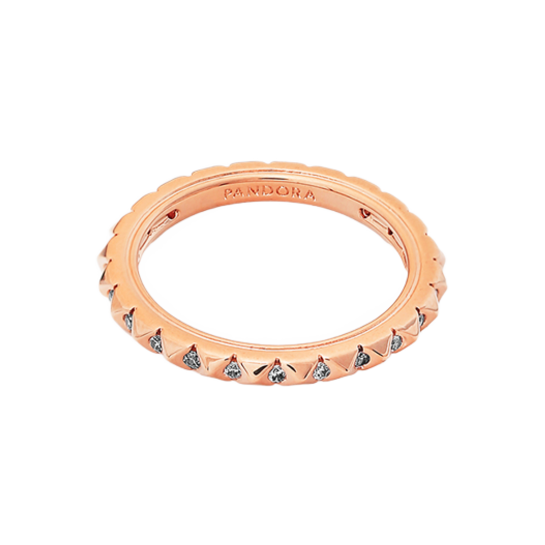 182800C01 (W) Pandora ME Pyramids Ring Rose Gold Plated Clear