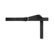 Celine Medium Double Ring Belt in Jacquard Textile and Calfskin Black