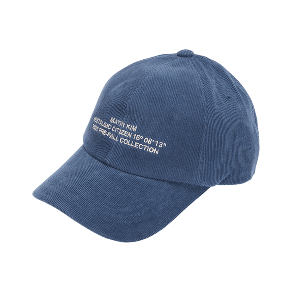 (W) 마뗑킴 코듀로이 레터링 볼캡 블루((W) Matin Kim Corduroy Lettering Ball Cap Blue) - 1