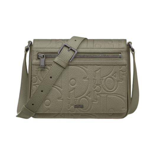 Dior Messenger Bag with Flap Dior Gravity Leather Grained Calfskin Khaki