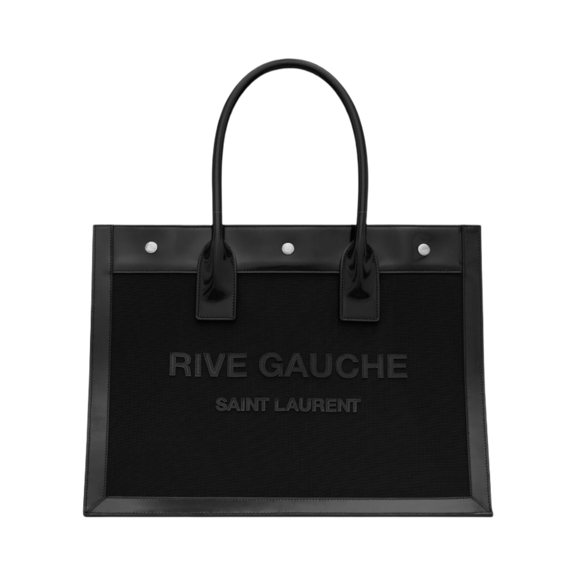 생로랑 리브 고쉬 스몰 쉐브론 메쉬 & 샤이니 레더 블랙(Saint Laurent Rive Gauche Small in Chevron Mesh and Shiny Leather Black) - 1