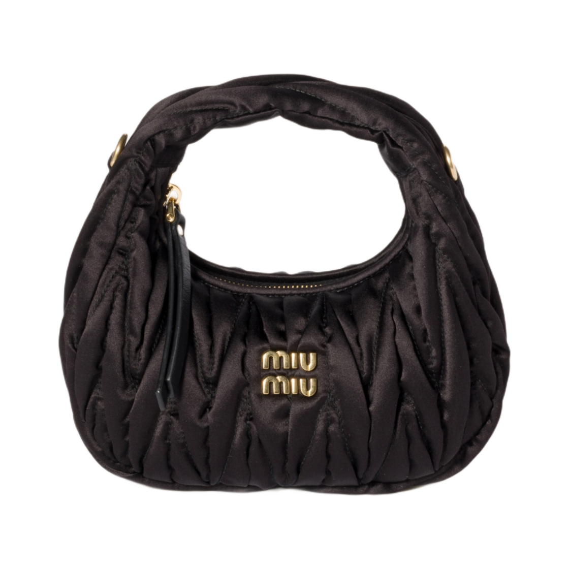미우 미우 완더 마테라쎄 실크 미니백 블랙(Miu Miu Wander Matelassé Silk Mini Bag Black)