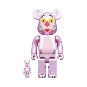 Bearbrick Pink Panther Chrome 100% & 400% Set