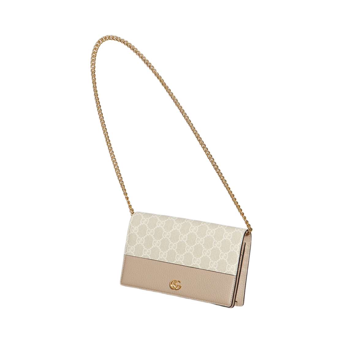 497985-AACFE-9543 Gucci GG Marmont Mini Chain Bag Oatmeal Leather Supreme