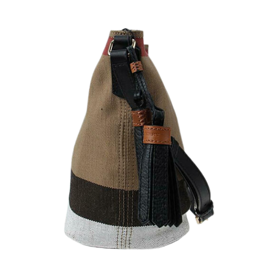 버버리 미니 캔버스 체크 애쉬비 태슬 크로스바디백 블랙(Burberry Mini Canvas Check Ashby Tassel Crossbody Bag Black) - 2