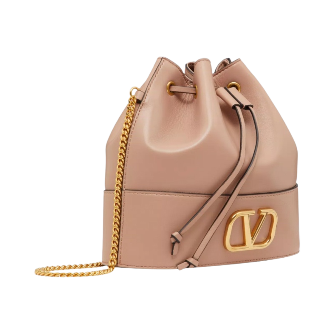 발렌티노 브이로고 시그니쳐 나파 체인 미니 버킷백 로즈 카넬(Valentino Vlogo Signature Nappa Mini Bucket Bag with Chain Rose Cannelle) - 2
