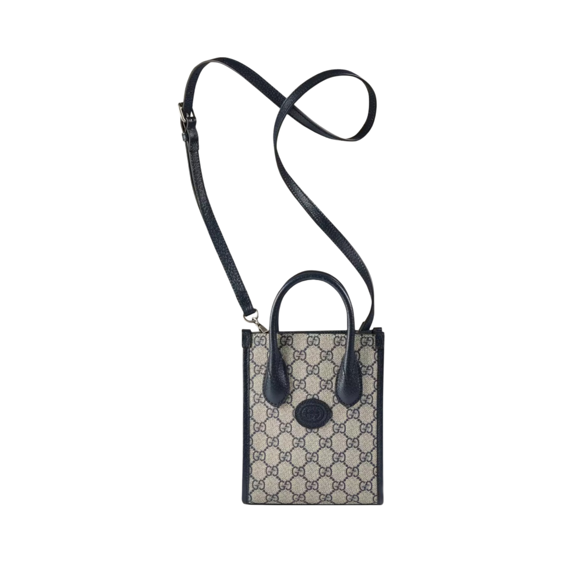 구찌 인터로킹 G 미니 토트백 베이지 블루(Gucci Mini Tote Bag with Interlocking G Beige Blue) - 4