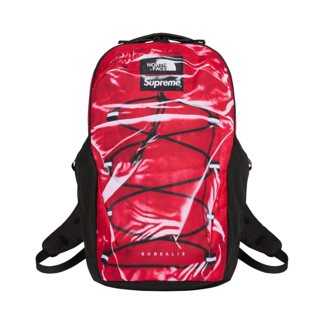 슈프림 x 노스페이스 트롱프 뢰유 프린티드 보레알리스 백팩 레드 - 23SS