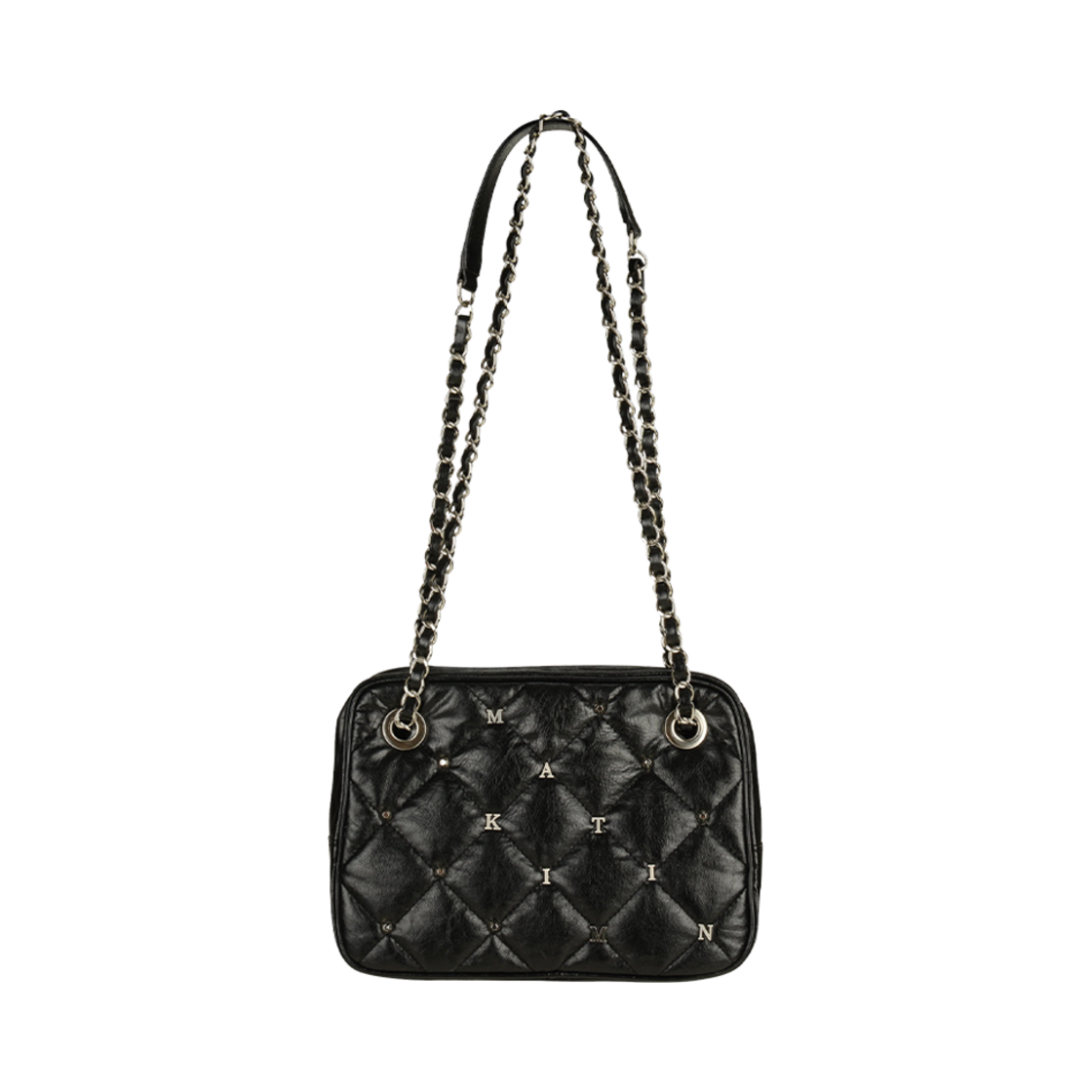 마뗑킴 스터드 미들 퀼팅 백 블랙(Matin Kim Stud Middle Quilting Bag Black) - 1