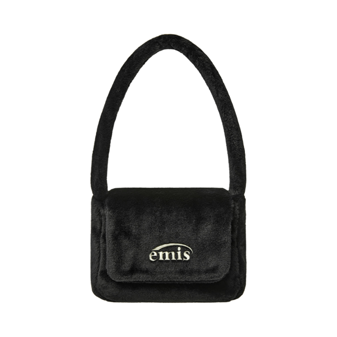 - Emis Fur Square Flap Bag Black