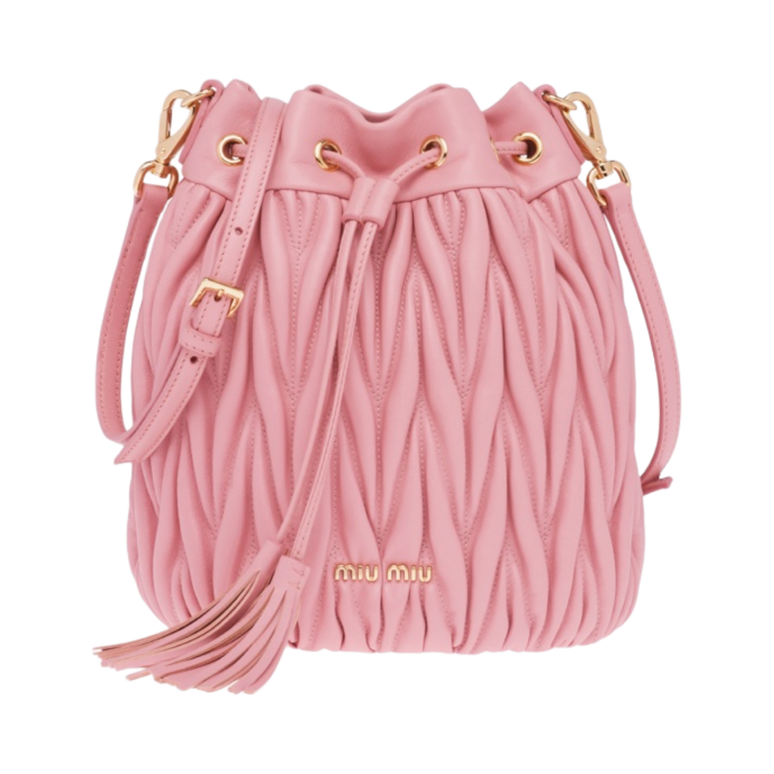 미우 미우 마테라쎄 가죽 버킷백 핑크(Miu Miu Matelasse Nappa Leather Bucket Bag Pink) - 1