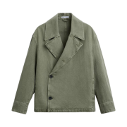 Zara Washed Cropped Trench Coat Green