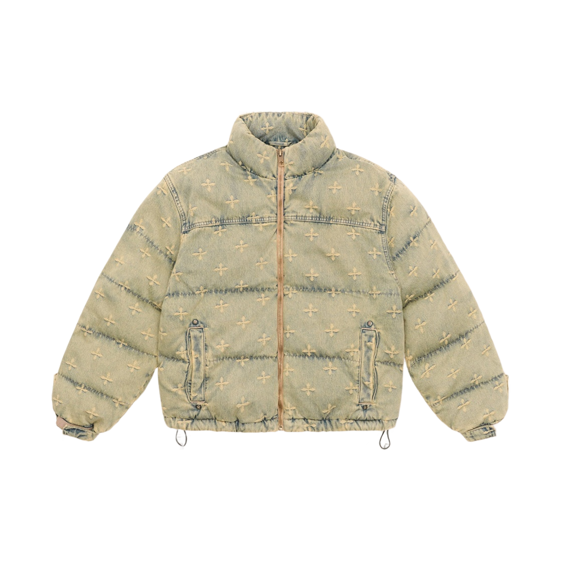 (W) 에스엠에프케이 와일드월드 데님 가든 캠핑 퍼퍼 자켓 데님 가든((W) SMFK Wildworld Denim Garden Camping Puffer Jacket Denim Garden)