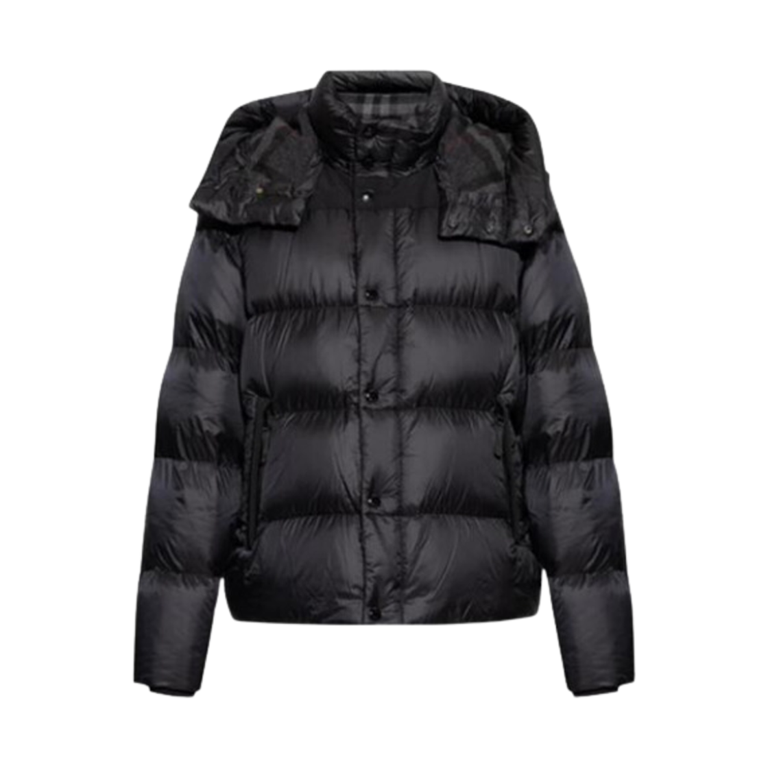 버버리 퀄티드 로고 패치 후드 패딩 자켓 블랙(Burberry Quilted Logo Patch Hooded Padded Jacket Black)