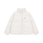 (W) Calvin Klein Jeans Short Length Stand Collar Puffer White