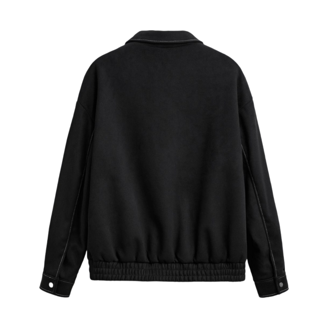 자라 스티치 페이크 포우 스웨이드 자켓 블랙(Zara Faux Suede Jacket with Topstiching Black) - 2
