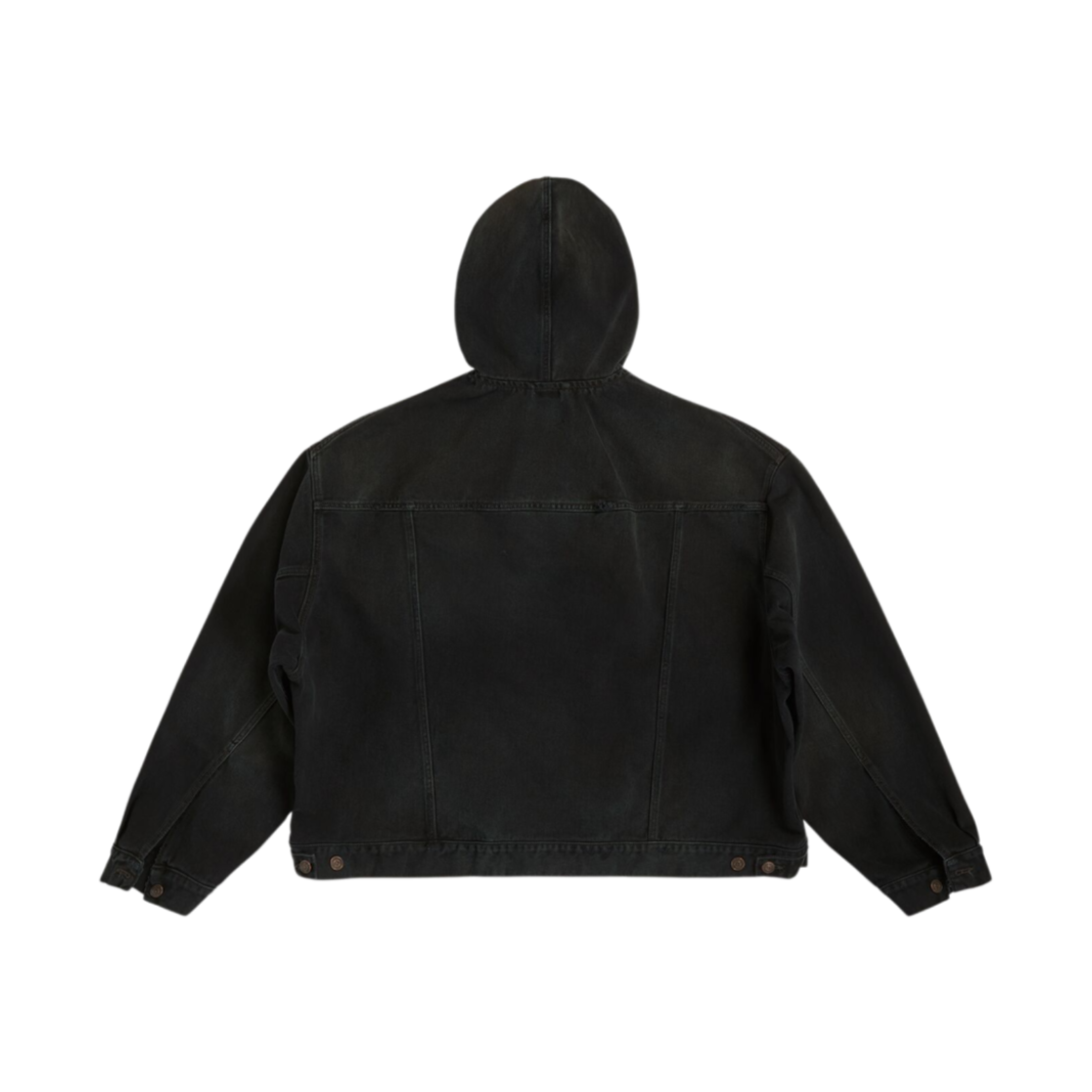 발렌시아가 소프트 데님 풀오버 자켓 블랙(Balenciaga Pullover Jacket in Black Soft Denim) - 2