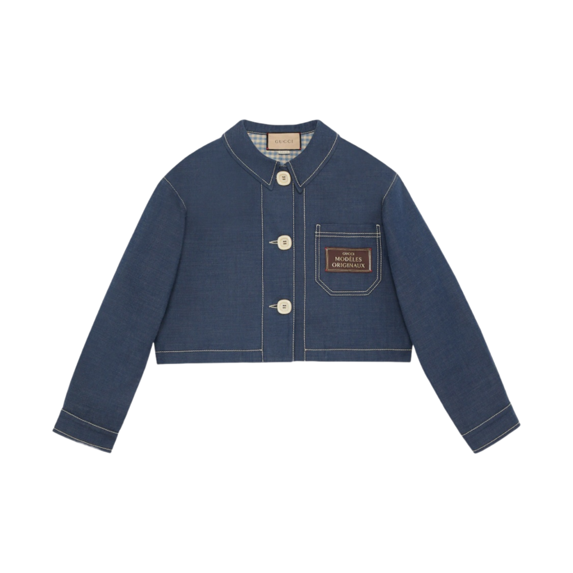 (W) 구찌 크롭 데님 자켓 블루((W) Gucci Cropped Denim Jacket Blue) - 1