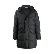 Stone Island 70123 Crinkle Reps Hooded Long Down Jacket Dark Grey - 20FW