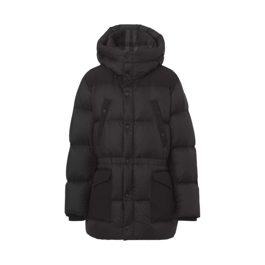버버리 로고 아플리케 나일론 퍼퍼 코트 블랙(Burberry Logo Applique Nylon Puffer Coat Black)