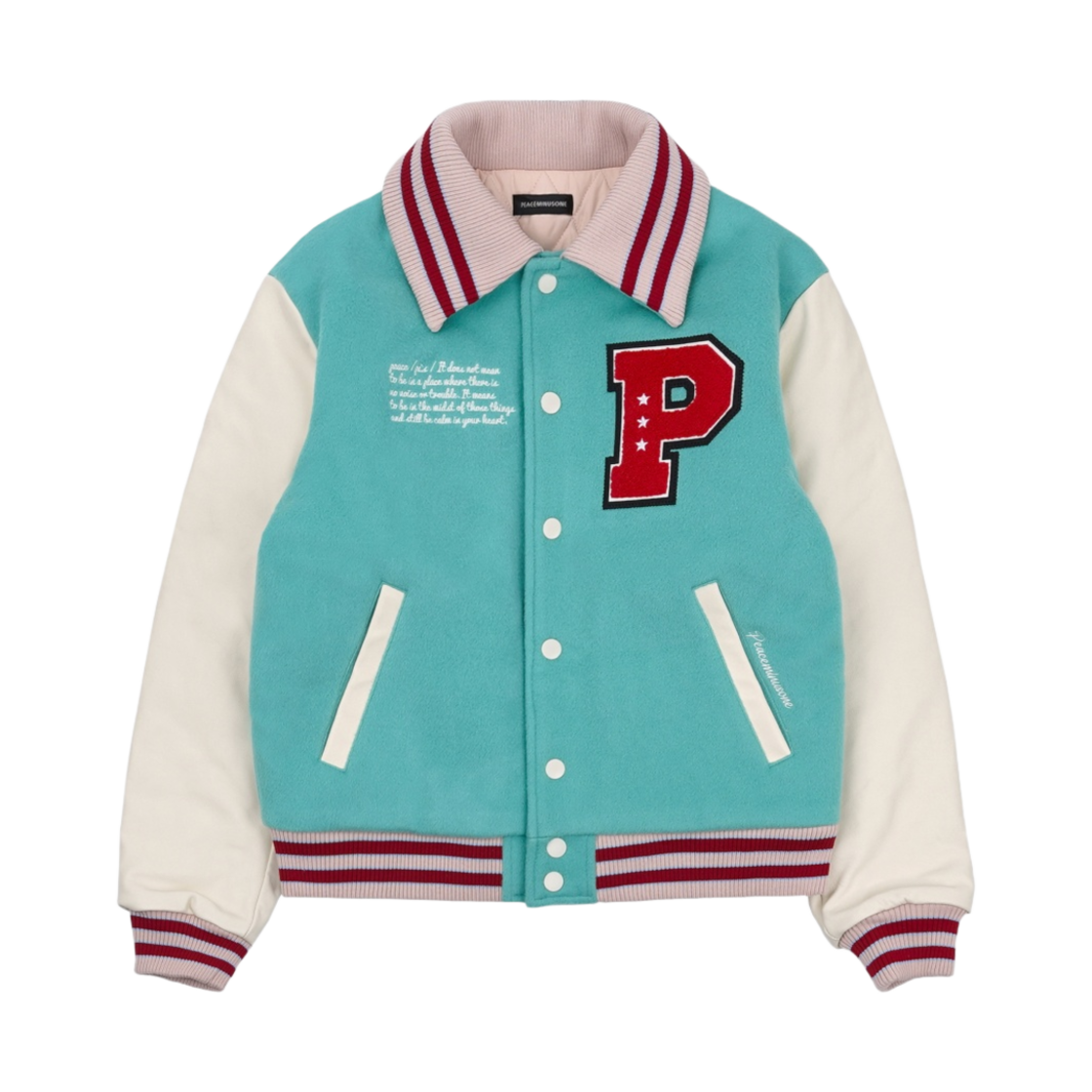 피스마이너스원 바시티 자켓 #1 민트(Peaceminusone Varsity Jacket #1 Mint)