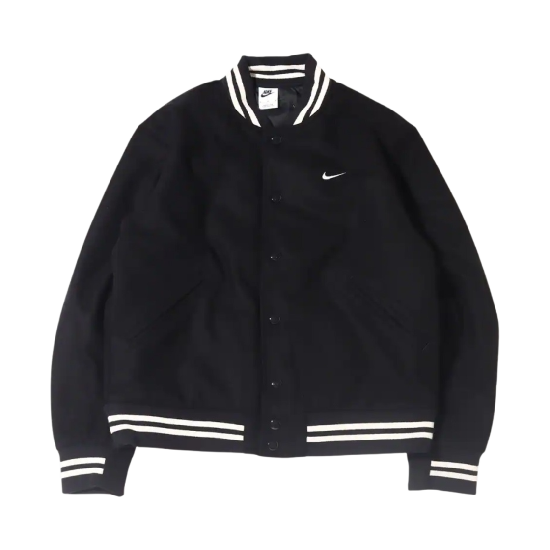 나이키 NSW 어센틱 바시티 자켓 블랙 - 아시아(Nike NSW Authentics Varsity Jacket Black - Asia)