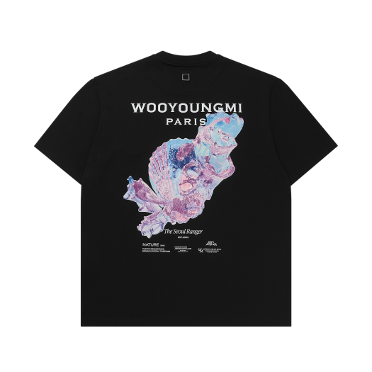 W251TS05708B Wooyoungmi 3D Coral Back Logo T-Shirt Black - 25SS