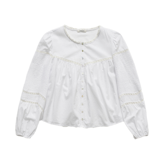 FV25A_BL01V000 FARVEN Marion Lace Blouse Ivory