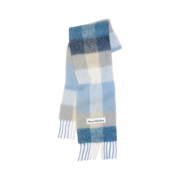 Acne Studios Mohair Check Muffler Light Blue