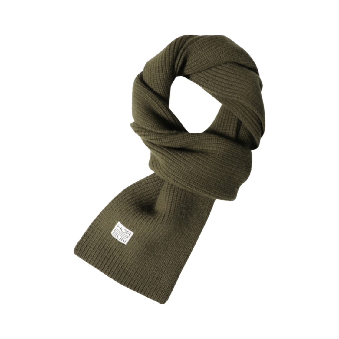 홀리선 스키프 슈퍼파인 울 니트 머플러 올리브(Horlisun Skiff Superfine Wool Knit Muffler Olive)