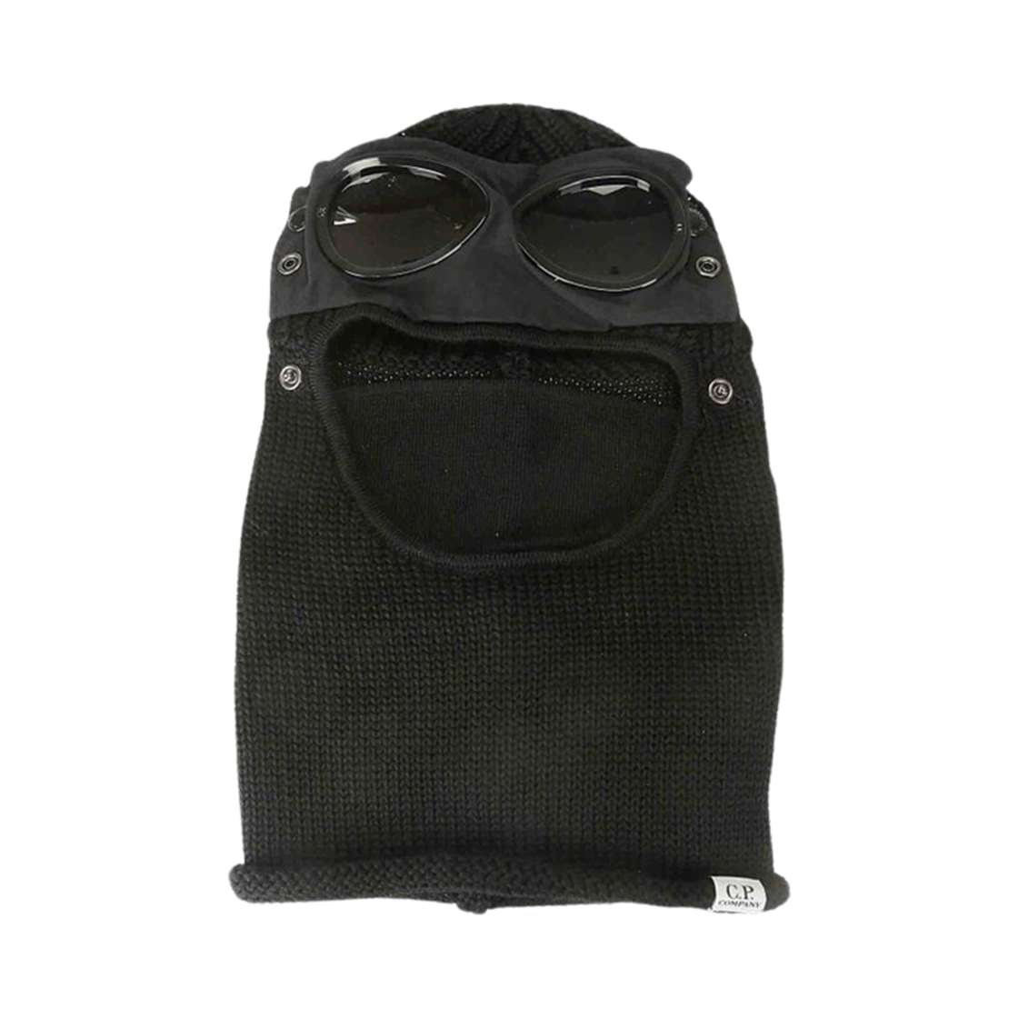 17CMAC301A005509A999 C.P. Company Extra Fine Merino Wool Goggle Balaclava Black - 24FW
