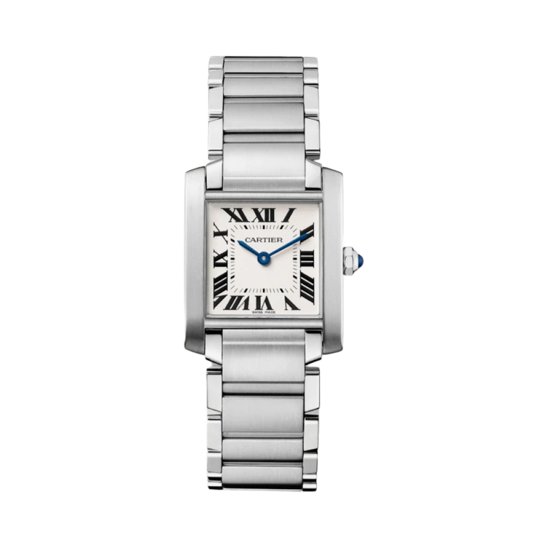 까르띠에 탱크 프랑세즈 워치 미디움 쿼츠 스틸 브레이슬릿 스틸