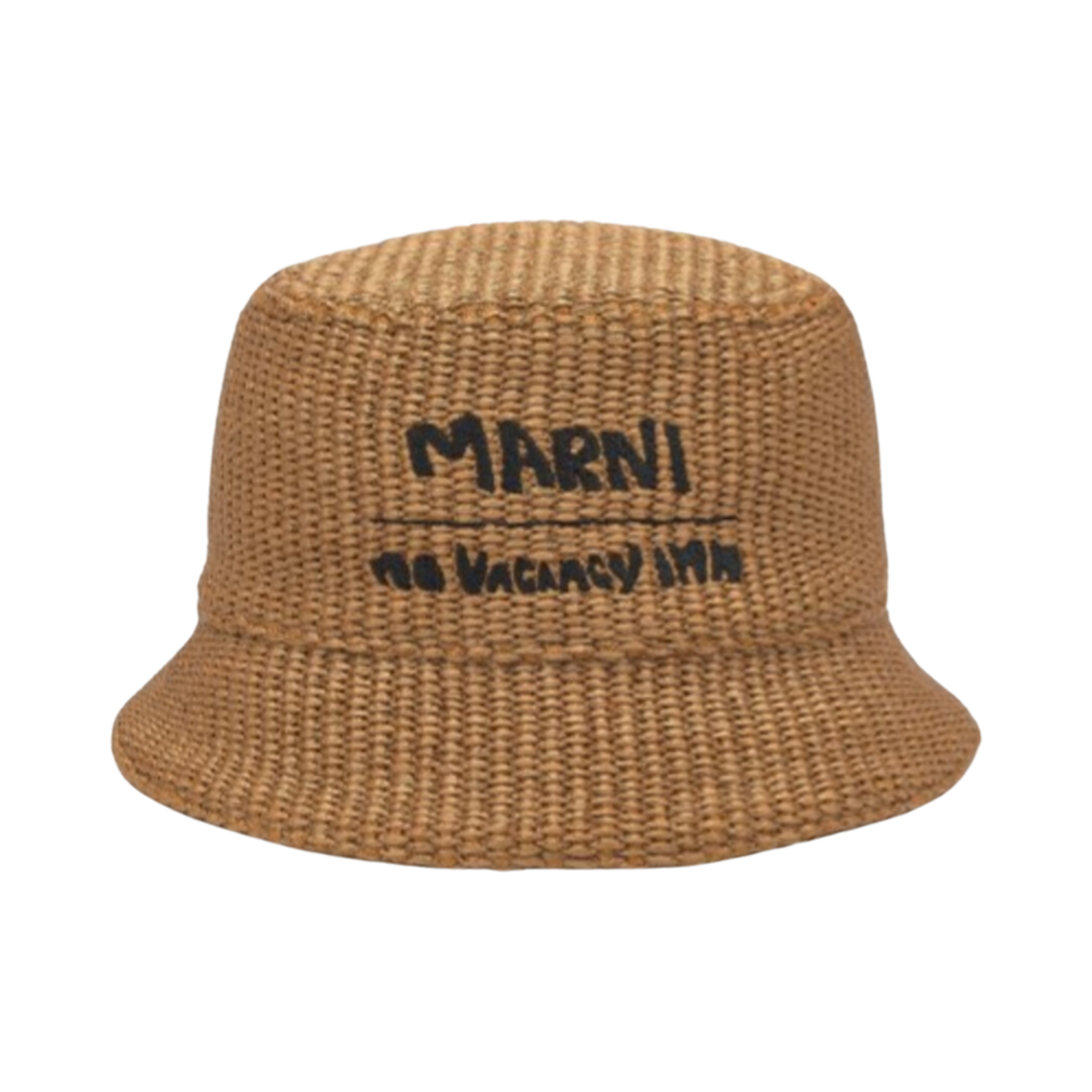 CLMC0067S0-UAC004-00M24 Marni x No Vacancy in Raffia Bucket Hat Caramel
