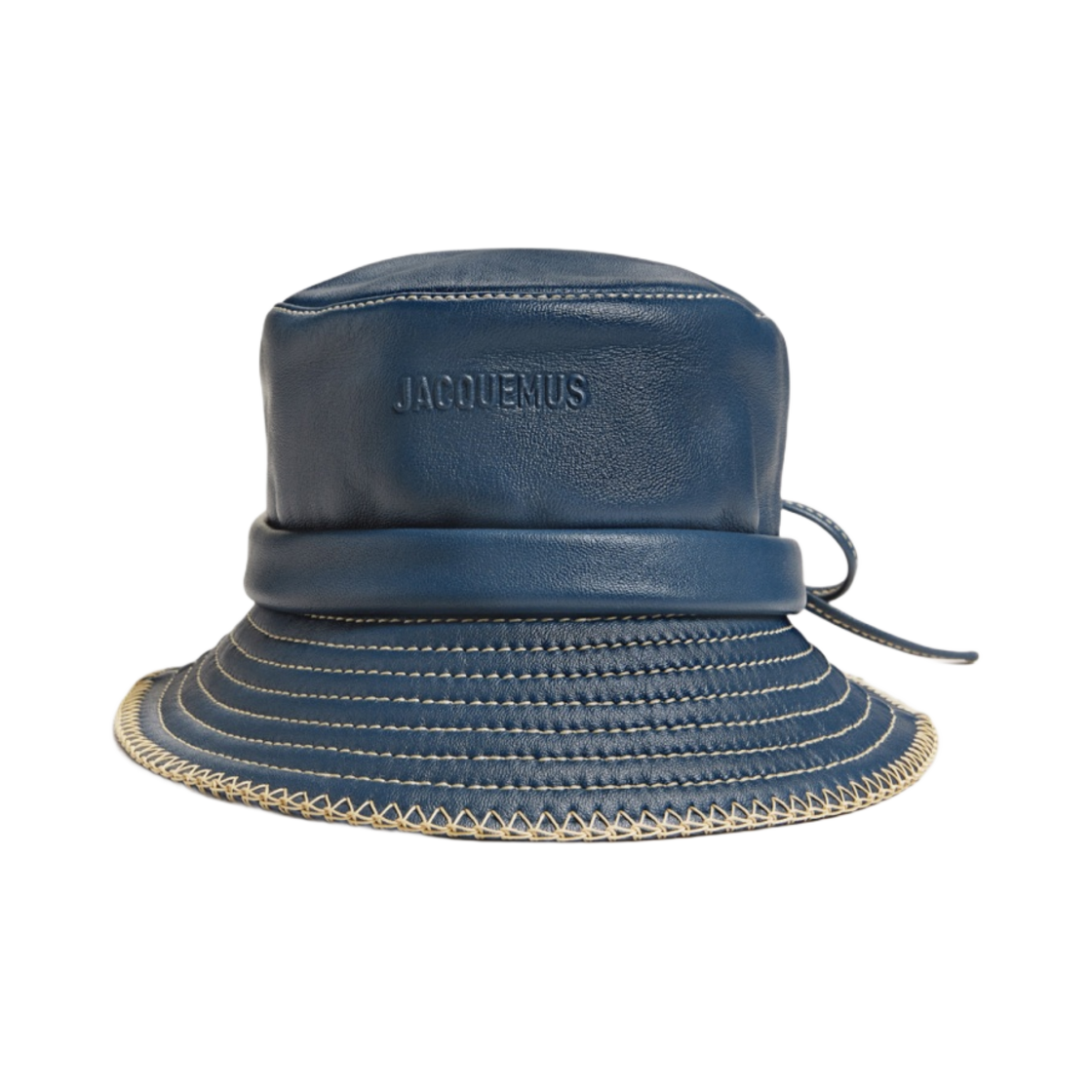 자크뮈스 르 밥 멘탈로 레더 노티드 버킷햇 네이비(Jacquemus Le Bob Mentalo Leather Knotted Bucket Hat Navy) - 1
