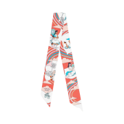 (W) Hermes Carres Volants Twilly Grenadine Blanc Bleu