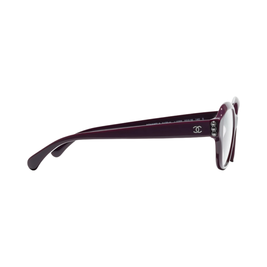 샤넬 스퀘어 프레임 아세테이트 글래스 펄 & 버건디(Chanel Square Eyeglasses Acetate Glass Pearls & Burgundy) - 3
