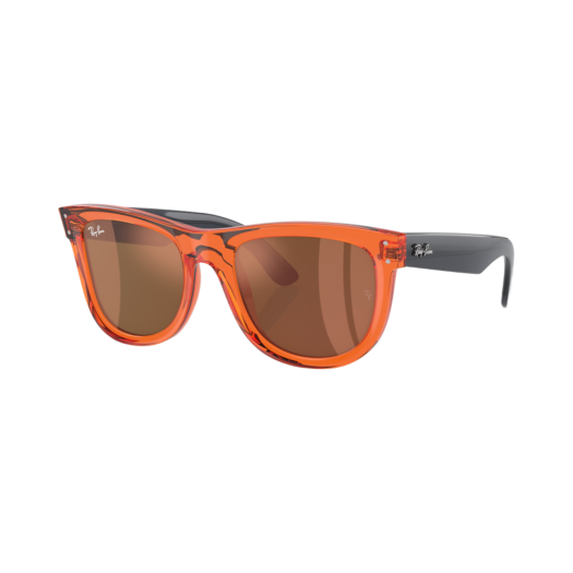 RBR0502S-6712GM Ray-Ban Wayfarer Reverse Polished Transparent Orange Frame Copper Mirror Lenses Standard Fit
