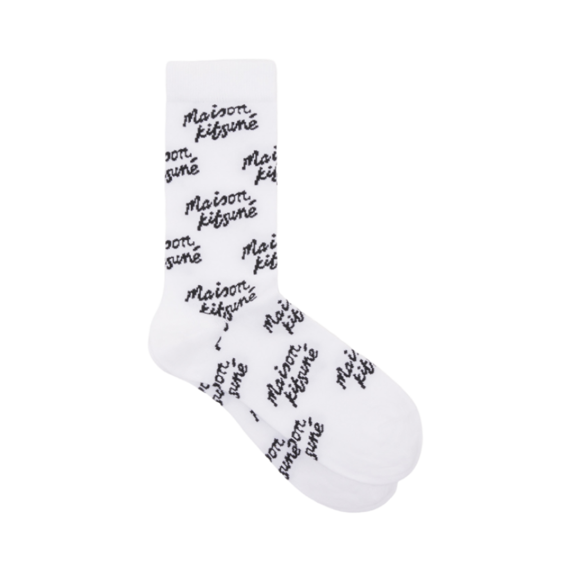 NM06441KT0014-P100 Maison Kitsune Handwriting All Over Socks White
