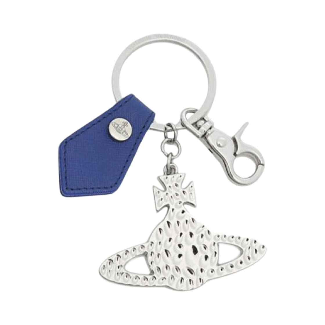 비비안 웨스트우드 사피아노 해머드 오브 키링 실버 블루(Vivienne Westwood Saffiano Hammered Orb Keyring Silver Blue) - 1