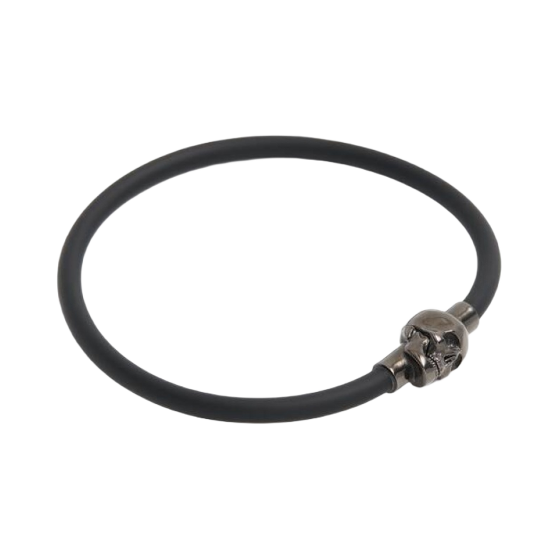 알렉산더 맥퀸 러버 코드 스컬 브레이슬릿 블랙(Alexander McQueen Rubber Cord Skull Bracelet Black) - 2