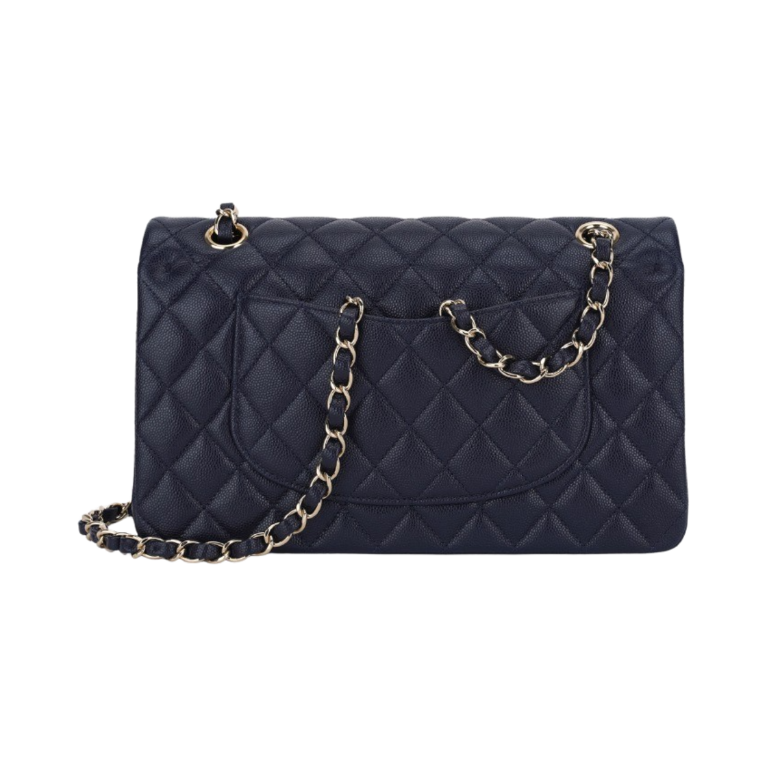 A01112-Y33352-N9318 Chanel Medium Classic Handbag Grained Calfskin & Gold Dark Blue - #2
